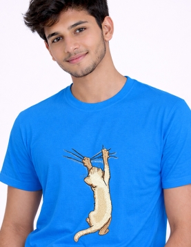Naughty Cat Scratch Print T-Shirt