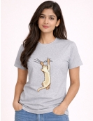 Naughty Cat Scratch Print T-Shirt