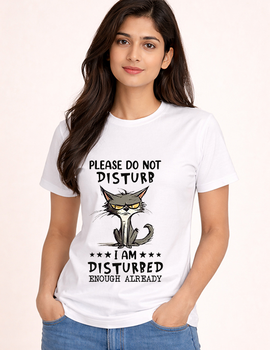 Sarcastic Cat Graphic Printed T-Shirt