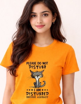 Sarcastic Cat Graphic Printed T-Shirt