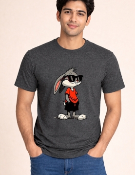 Stylish Rabbit Cartoon Printed T-Shirt