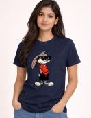 Stylish Rabbit Cartoon Printed T-Shirt