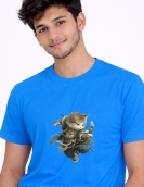 Samurai Cat Graphic Printed T-Shirt – Warrior Style Tee