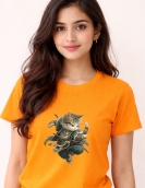 Samurai Cat Graphic Printed T-Shirt – Warrior Style Tee