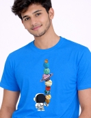 Astronaut Planet Stack Graphic Printed T-Shirt