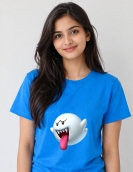 Playful Ghost Printed T-Shirt – Stylish Casual Graphic Tee