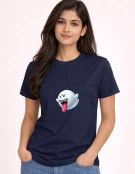 Playful Ghost Printed T-Shirt – Stylish Casual Graphic Tee