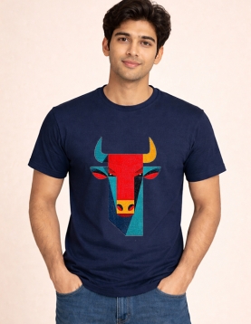 Geometric Bull Graphic T-Shirt for Men &amp; Women