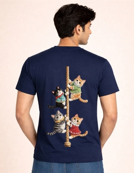 Playful Cat Friends Graphic T-Shirt for Men &amp; Women