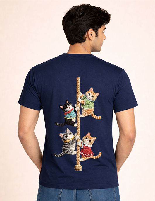 Playful Cat Friends Graphic T-Shirt for Men & Women