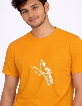 Nature Inspired Bird Artwork Cotton T-Shirt