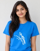 Nature Inspired Bird Artwork Cotton T-Shirt