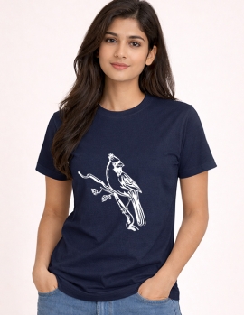 Nature Inspired Bird Artwork Cotton T-Shirt
