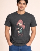 Anime Girl and Cat Graphic Streetwear Tee