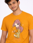Anime Girl and Cat Graphic Streetwear Tee