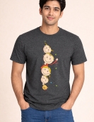 Playful Kids Faces Printed Casual T-Shirt