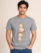 Playful Kids Faces Printed Casual T-Shirt