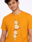 Playful Kids Faces Printed Casual T-Shirt