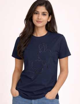 Artistic Female Outline Printed T-Shirt