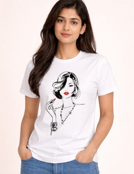 Stylish Woman Portrait Graphic T-Shirt
