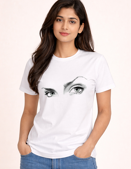 Elegant Eyes Graphic Printed T-Shirt