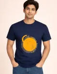 Cartoon Sun Combing Hair Cotton T-Shirt