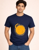 Cartoon Sun Combing Hair Cotton T-Shirt