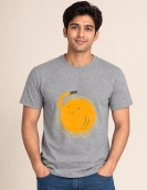 Cartoon Sun Combing Hair Cotton T-Shirt