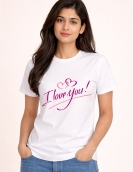 Pink Heart Love Design Graphic Tee
