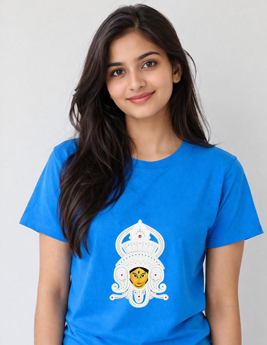 Divine Durga Face Printed T-Shirt