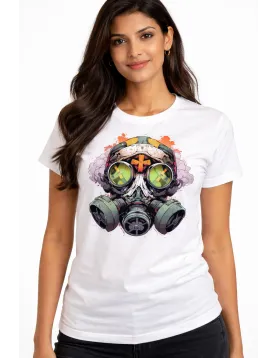 Uniwear Gas Mask Graphic Printed Cotton T-Shirt for Men &amp; Women