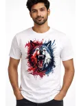 Uniwear Wolf Graphic Printed Cotton T-Shirt for Men