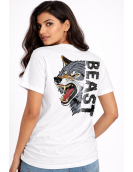 Savage Wolf “BEAST” Print Cotton T-Shirt