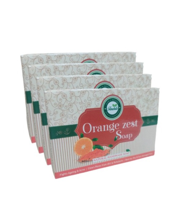 Orange Zest soap Natural Handmade 100gms pack of 4
